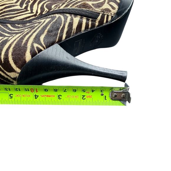 Hale Bob Zebra Pony Hair Ankle Boots Red Bow Stiletto Heel Size 8M - Picture 16 of 16